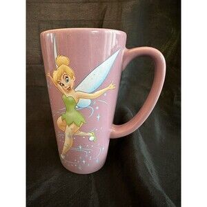 Disney Tinkerbell Tall Purple Ceramic Coffee Cup Mug 16oz Large Disney Store